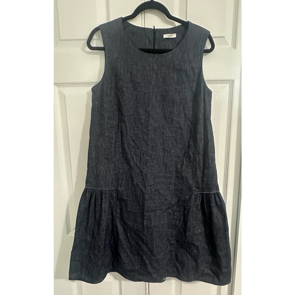 Peserico MADE IN ITALY sleeveless drop-waist denim dress